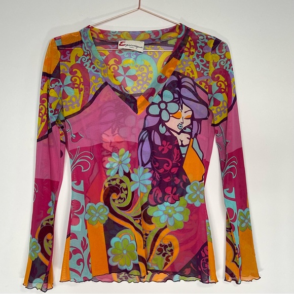 Vintage Psychedelic Mesh Long-sleeve - Picture 4 of 7